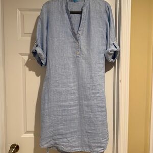 J.McLaughlin Light Blue Linen Tunic Dress size large